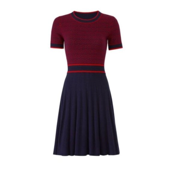 Draper James Burgundy and Navy Mini Dress - Picture 3 of 8
